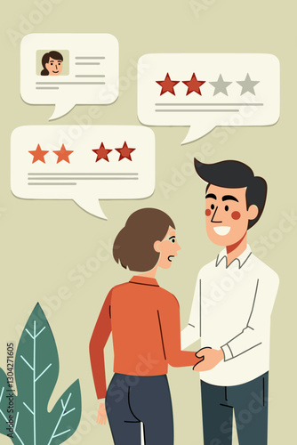 Customer Giving Negative Review, Concept of Bad Product or Service Feedback and Rating