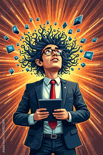Misinformation and deception in modern media, person consuming fake news and manipulated information