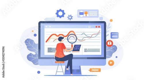 Digital marketing expert analyzing website traffic.