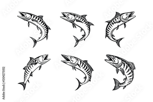 Ghostgill Wahoo silhouette vector illustration