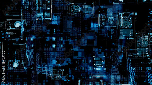 Digital transformation concept. System engineering. GUI (Graphical User Interface).