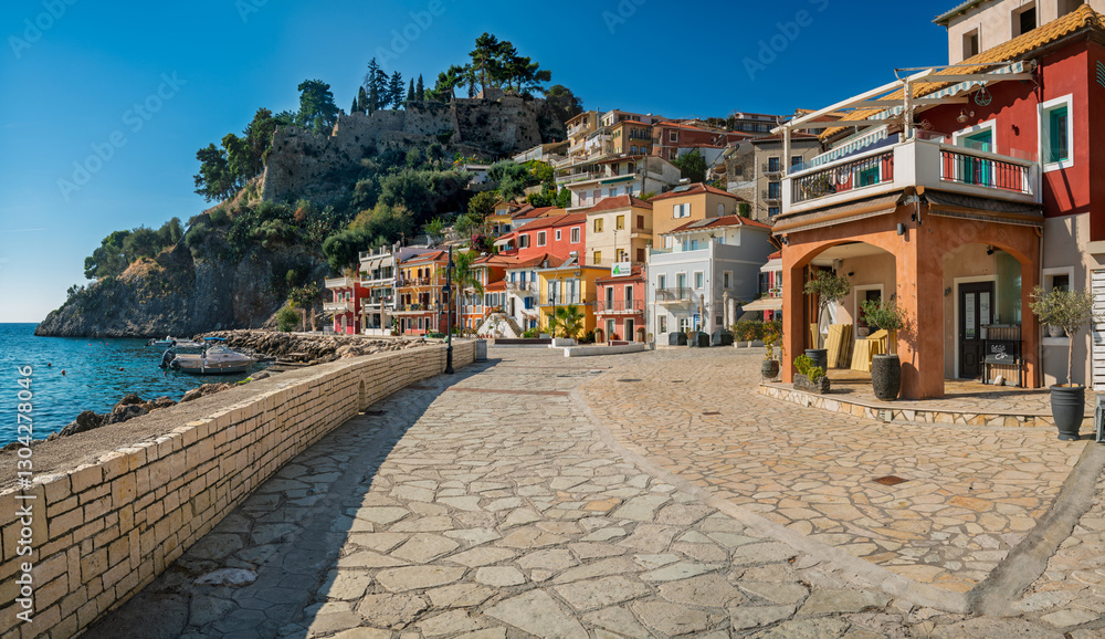 Beautiful Panoramic View Of Parga Harbour ,Greece.