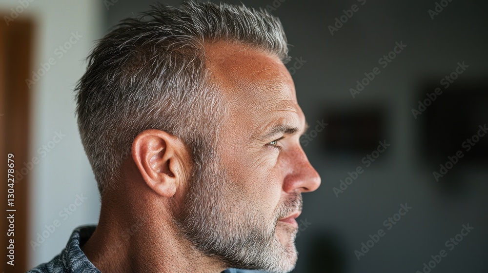 Obraz premium A man with a bald head and a beard