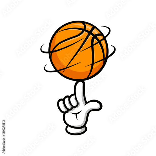 Basketball Spin Ball Illustration Cartoon Vector