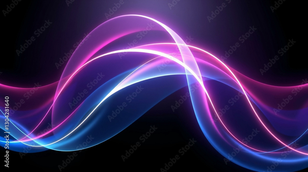 This vibrant illustration showcases a mesmerizing array of flowing lines in shades of blue and pink that intertwine gracefully against a deep purple background. This vibrant illustration showcases a mesmerizing array of flowing lines in shades of blue and pink that intertwine gracefully against a deep purple background.