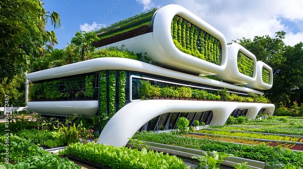 Futuristic Green Building, Eco-Architecture - Sustainable Architecture Futuristic Green Building, Eco-Architecture - Sustainable Architecture