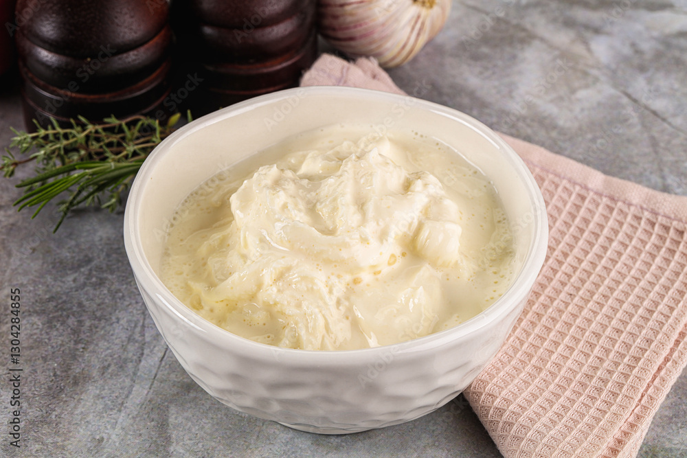 Italian soft young cheese stracciatella Italian soft young cheese stracciatella