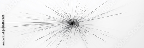 Abstract black and white radial burst background with sharp lines
