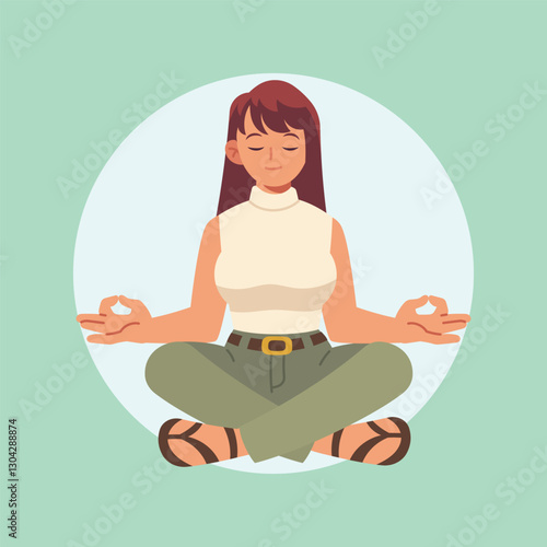 Wallpaper Mural Flat Vector Yoga Ilustration Torontodigital.ca