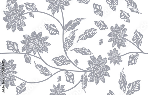 Indonesian Batik: a wax-resist dyeing technique applied to the entire fabric, or a fabric made using this technique, originating from Indonesia. Love the Monochrome version.
