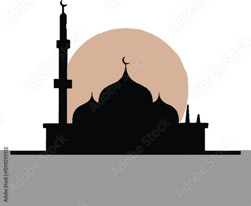 mosque islamic icon vector illustration simple design,