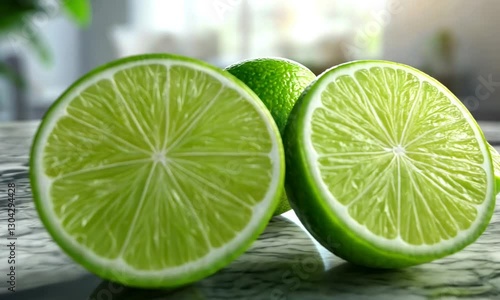 Juicy Limes on Marble: A Refreshing Still Life