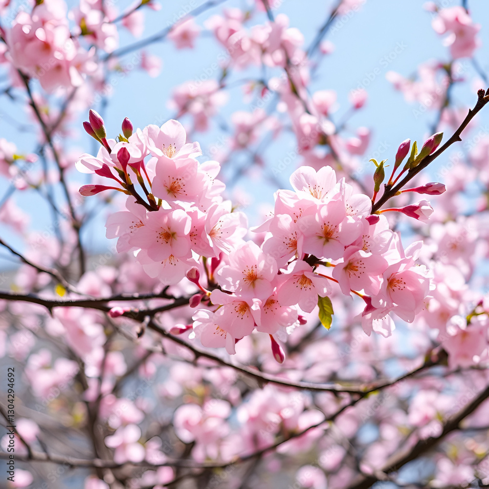 Obraz premium Blooming sakura flowers at spring