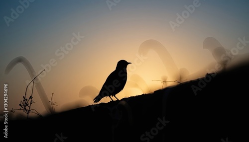  Capture a bird's silhouette against the setting light.