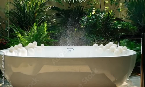 Luxury Bath in Tropical Garden: Relaxation and Serenity