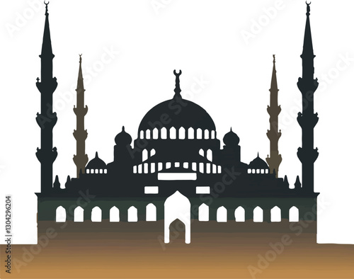 mosque islamic icon vector illustration simple design,