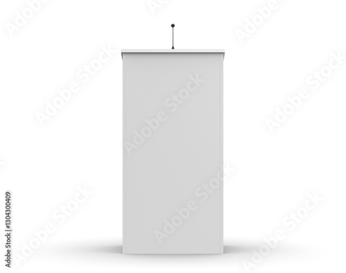 Blank podium speech stand mockup template, 3d illustration.