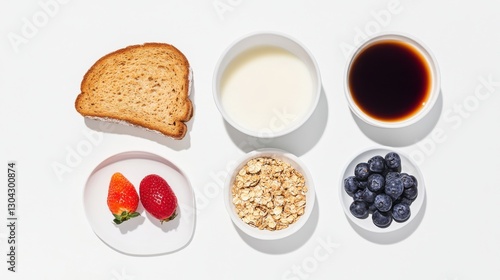 Wallpaper Mural A beautifully arranged breakfast spread featuring whole wheat toast, granola, and fresh fruit, Torontodigital.ca