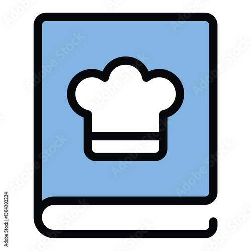 Flat Line Cookbook Icon A Simple and Modern Culinary Illustration.