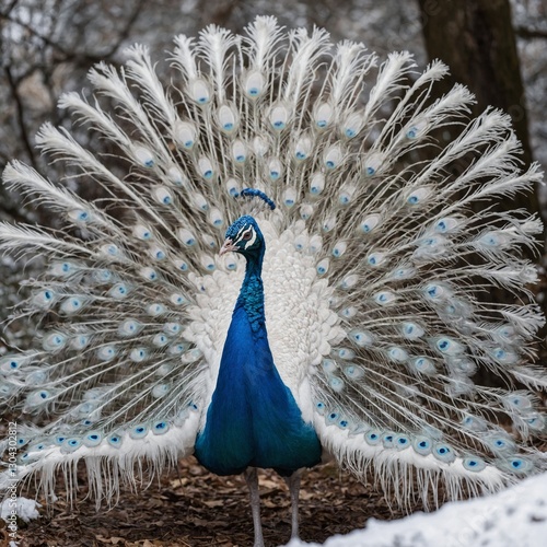 peacock with feathers