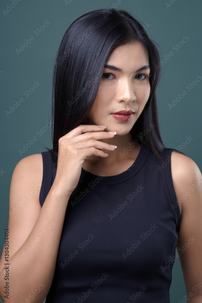 Beauty Asian Woman face Portrait. Beautiful Spa model Girl with Perfect Fresh Clean Skin. Youth and Skin Care Concept. Beauty Asian Woman face Portrait. Beautiful Spa model Girl with Perfect Fresh Clean Skin. Youth and Skin Care Concept.