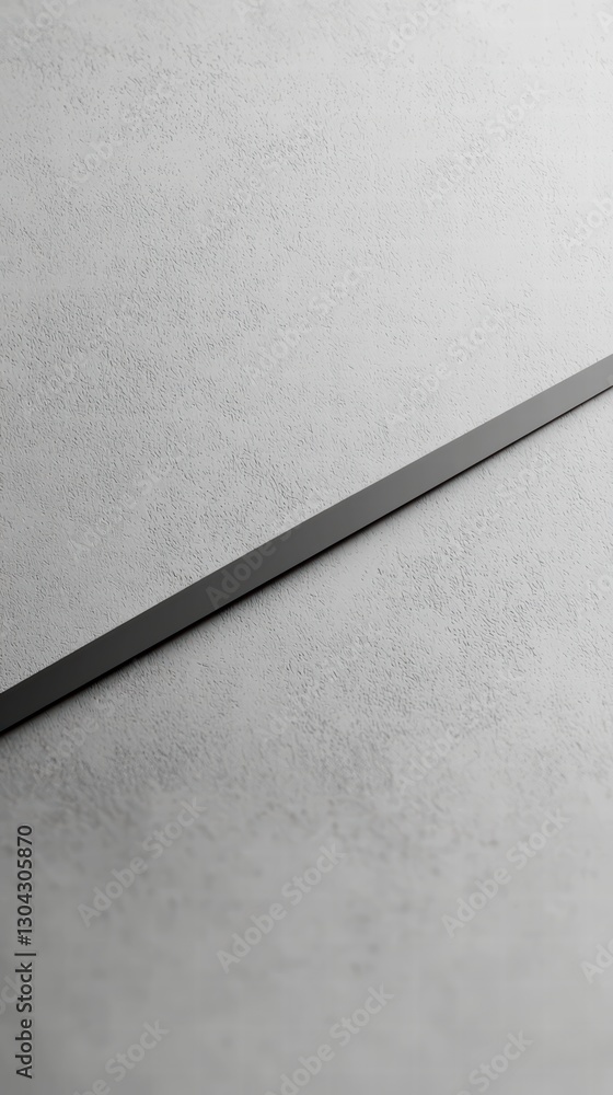Fototapeta premium Minimalist Black Line on Grey: A clean, minimalist photograph featuring a sleek black line against a textured grey background.