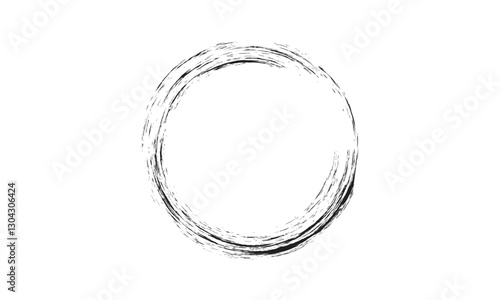 enso symbol isolated on white. Brushed round smear element.