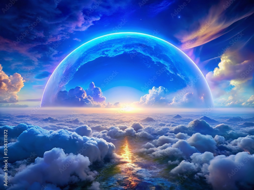 Abstract Blue Sky Cloud Arch Aerial Photography Background Abstract Blue Sky Cloud Arch Aerial Photography Background