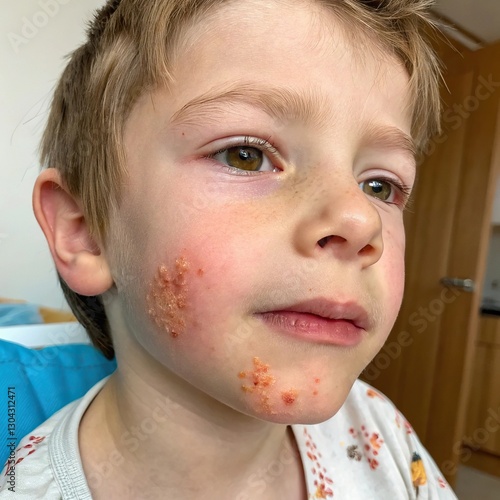 Child with Impetigo Infection on Face