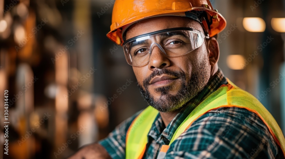 A smiling industrial worker with safety gear and plaid shirt brings a casual yet professional vibe, showcasing an approachable demeanor in a busy industrial setting. A smiling industrial worker with safety gear and plaid shirt brings a casual yet professional vibe, showcasing an approachable demeanor in a busy industrial setting.