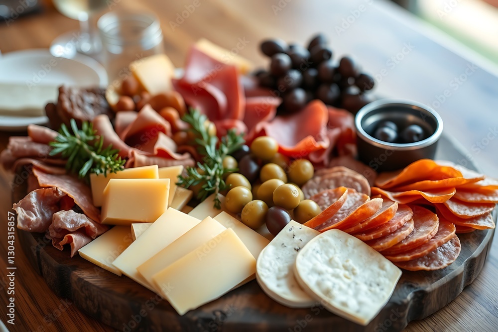 Photograph Showcasing Cured Meats, Cheeses, and Olives, Artfully Arranged for a Gourmet and Indulgent Charcuterie Experience – dessert stock-image Photograph Showcasing Cured Meats, Cheeses, and Olives, Artfully Arranged for a Gourmet and Indulgent Charcuterie Experience – dessert stock-image