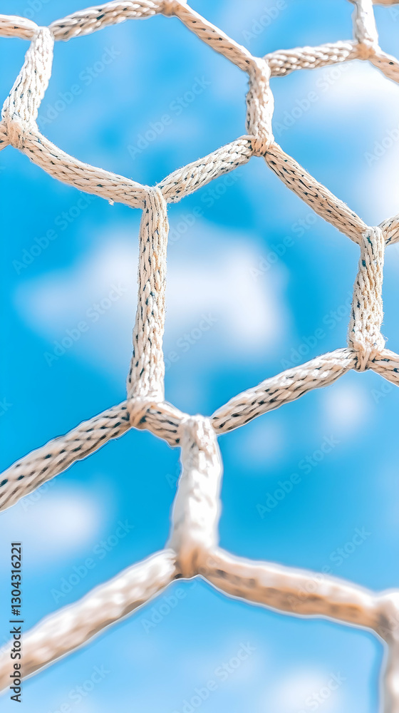 White net against bright blue sky White net against bright blue sky