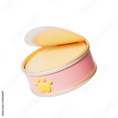 3d rendering cartoon pet food can