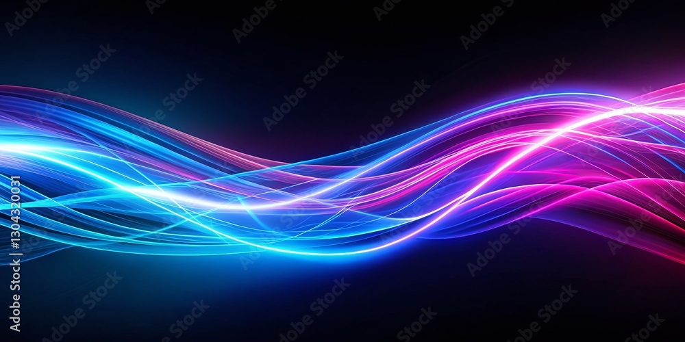 Fototapeta premium Abstract Glowing Lines: Bright Blue and Purple Energy Design