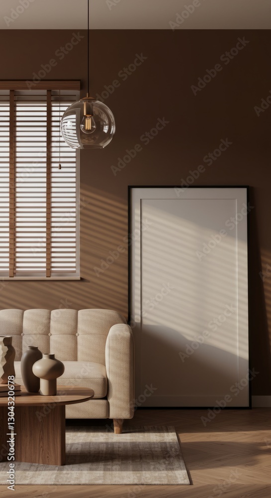 Fototapeta premium Cozy Minimalist Living Space with Earthy Tones