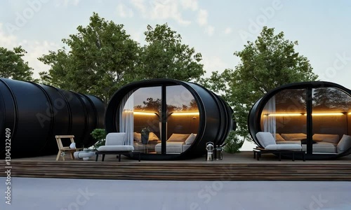 Modern Eco-Friendly Capsule Hotel Design: Sustainable Luxury Accommodation