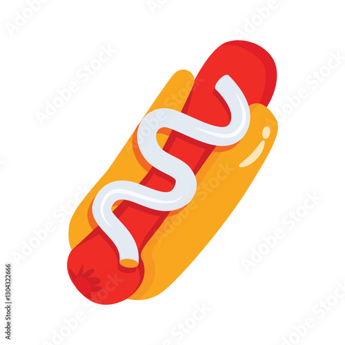 A trendy 3d icon of hot dog sausage