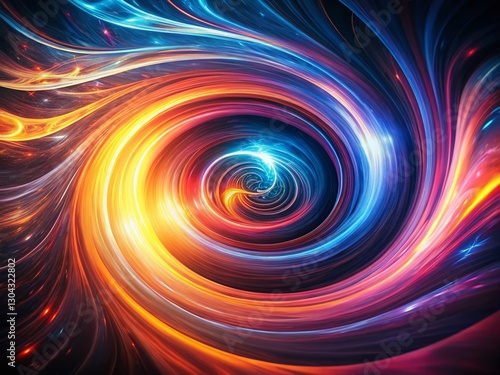 Abstract Light Sweep Background: Long Exposure Photography, Dynamic Swirling Colors