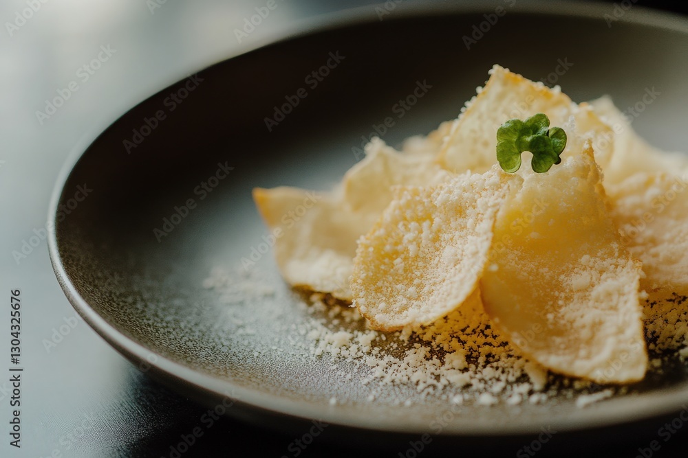 Crispy Parmesan Cheese Chips: Light and Airy Aesthetic with Gentle Highlights and Understated Shadows for an Elegant and Sophisticated Snack Experience Crispy Parmesan Cheese Chips: Light and Airy Aesthetic with Gentle Highlights and Understated Shadows for an Elegant and Sophisticated Snack Experience