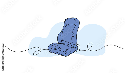 Vector illustration of a car seat. Modern flat in continuous line style.