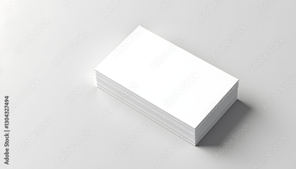 Stack of white business cards mockup on neutral background Stack of white business cards mockup on neutral background