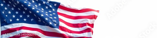 Free Download Large American flag displayed on a bright white background, national, American, red - GFXLoad