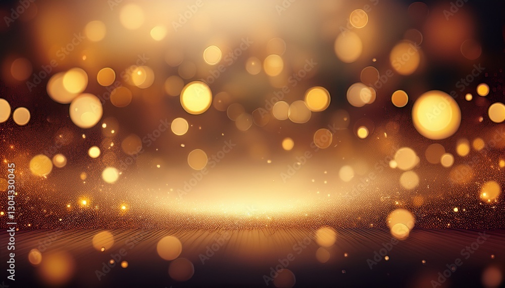 Bokeh Light Particles. A soft blurred background with warm golden bokeh circles surrounding an empty space in the middle Bokeh Light Particles. A soft blurred background with warm golden bokeh circles surrounding an empty space in the middle