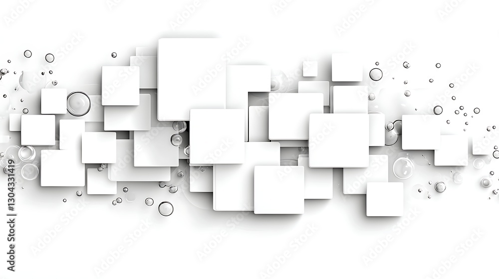 Abstract White Square Background Design with Bubbles Modern Geometric Wallpaper Abstract White Square Background Design with Bubbles Modern Geometric Wallpaper