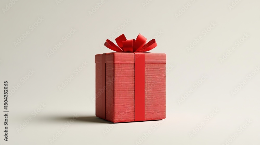 Obraz premium Gift Box on White, 3D Illustration, Centered, Even Lighting