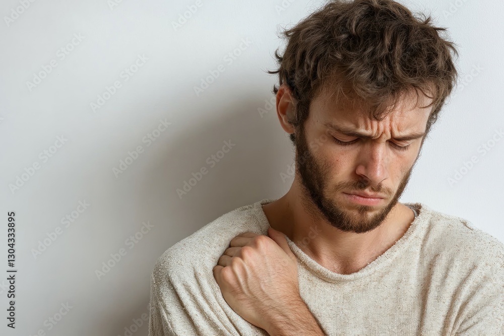 Severe shoulder pain troubles man after carrying heavy loads Severe shoulder pain troubles man after carrying heavy loads