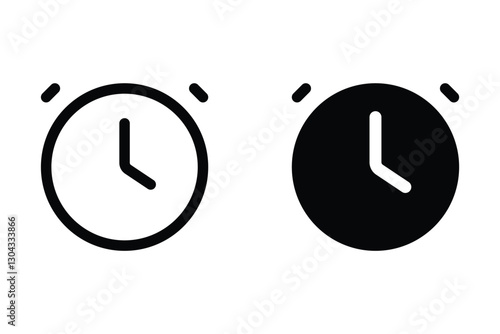 Alarm Clock icons set. for mobile concept and web design on white background