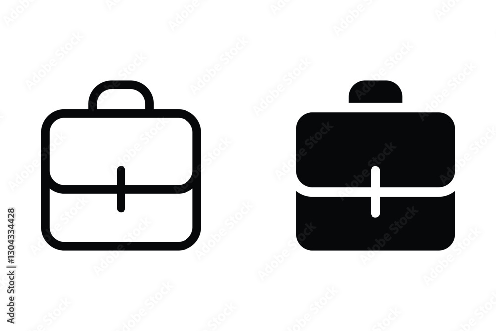 Briefcase icons set. for mobile concept and web design on white background Briefcase icons set. for mobile concept and web design on white background