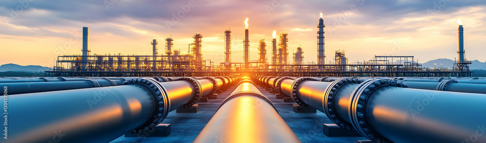 © Pumapala - Sunset refinery pipelines industrial energy
