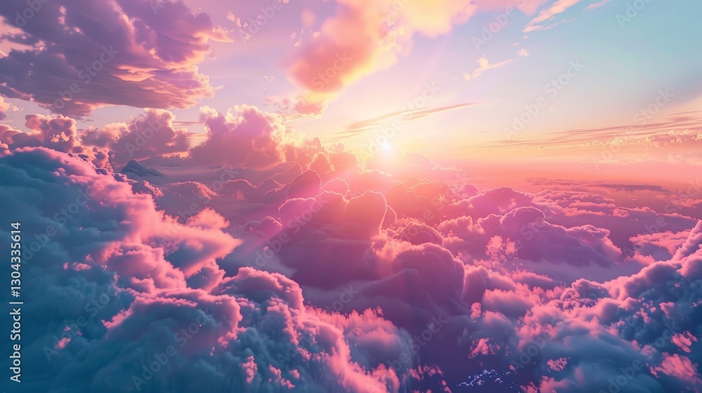A stunning sunset with vibrant pink and purple hues illuminates the clouds, creating a peaceful and colorful sky.. A stunning sunset with vibrant pink and purple hues illuminates the clouds, creating a peaceful and colorful sky..